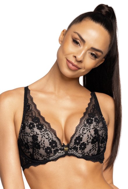 Set push-up bra black-beige Niki M-3756/11 and panties F-3756/5