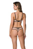 Set soft bra beige-black Frances M-3804/2 and thongs S-3804/4  