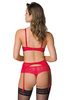 Komplet biustonosz push-up czerwony Hannah M-0115/11 i stringi S-0115/4