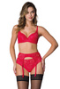Set push-up bra red Hannah M-0115/11 and thongs S-0115/4 