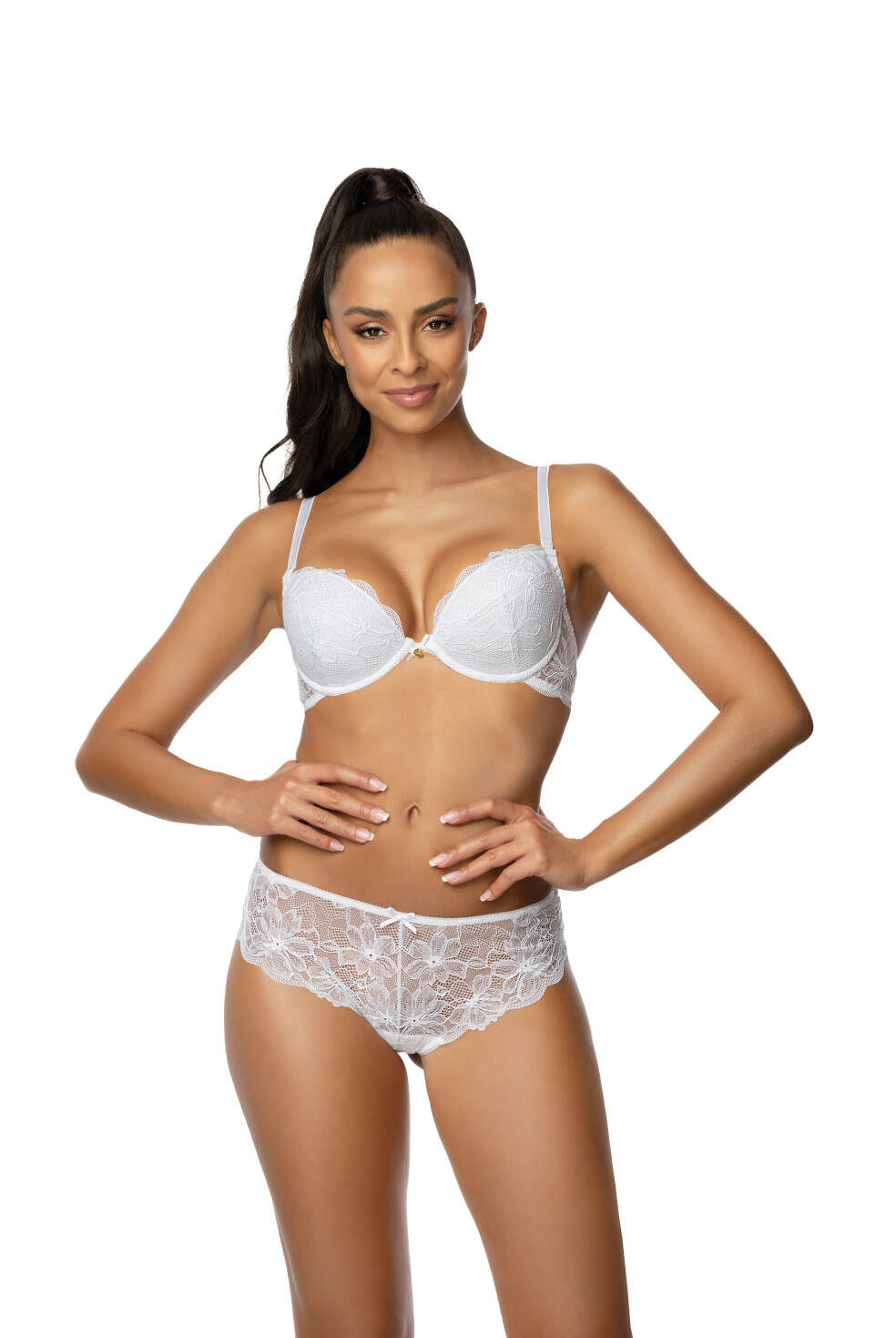 Set push-up bra white Nell M-0196/1 and thongs S-0196/4