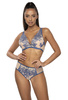 Set push-up bra beige- navy blue Frances M-3804/11/1 and thongs S-3804/4