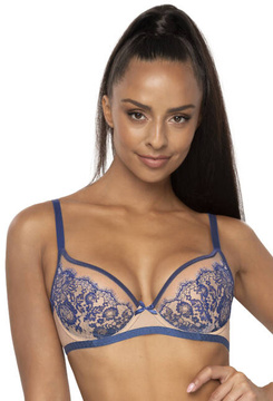 Soft bra beige- navy blue Frances M-3804/2