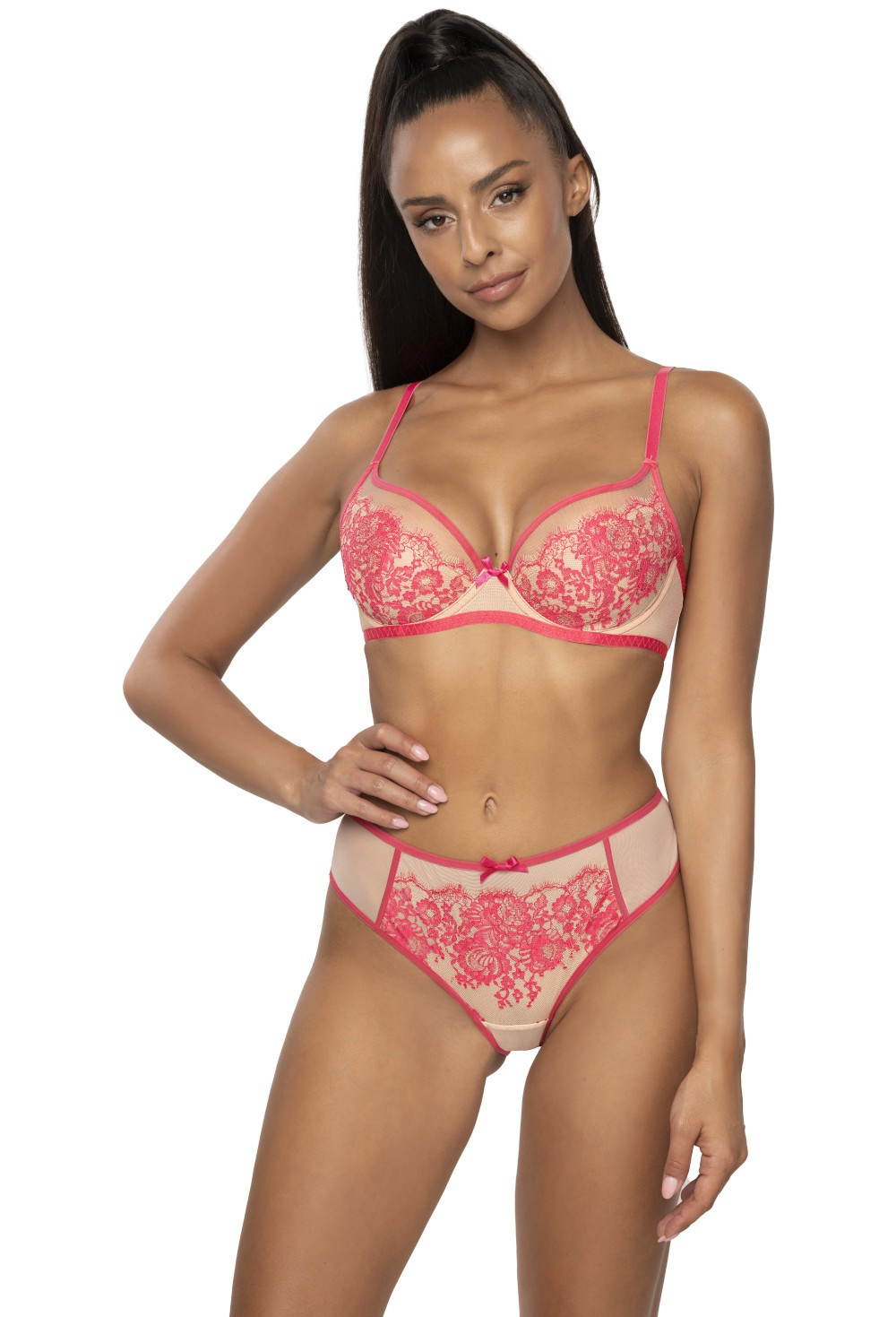 Set soft bra beige-pink Frances M-3804/2 and thongs S-3804/4