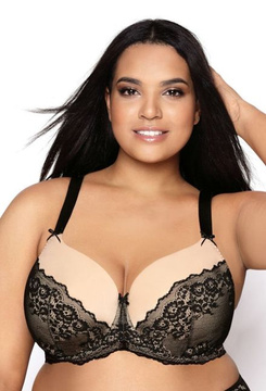 Padded bra black-beige Hellen M-0140/22