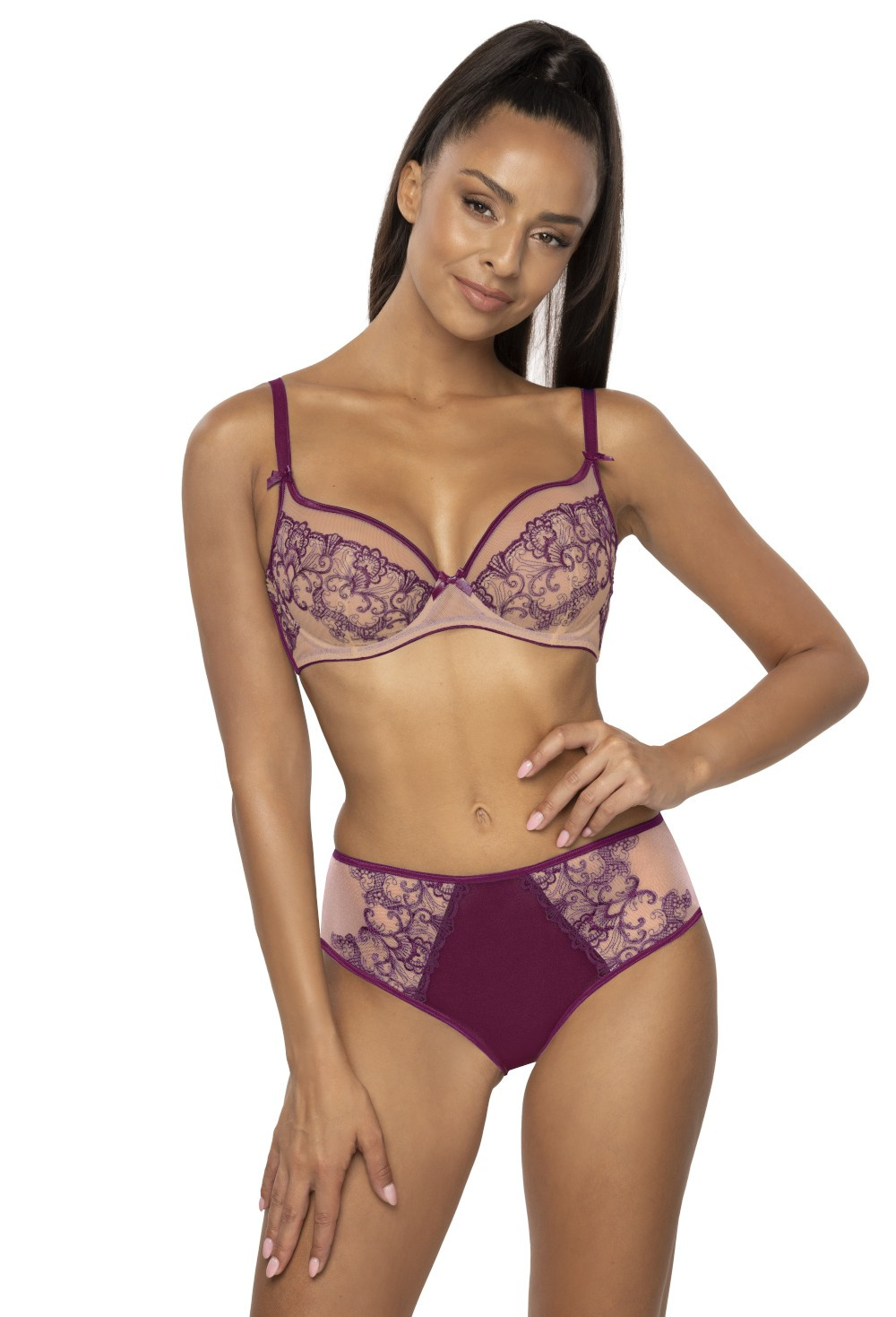 Soft bra beige-violet Maureen M-3808/2 and panties F-3808/51