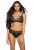 Set triangle soft bra black-beige Marion M-3539/0 and thongs S-3539/4