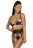 Set push-up bra beige- black Lindsay M-0203/11/2 and thongs S-0198/4/2