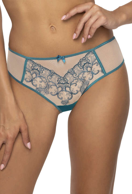Stringi beżowo-turkusowy Maureen S-3808/4