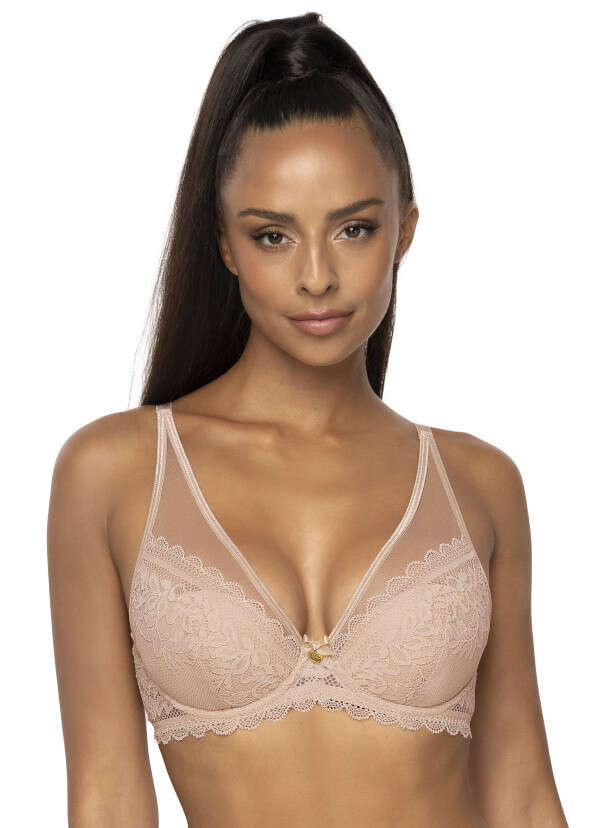 Set push-up bra beige Estelle M-0198/11 and thongs S-0198/4