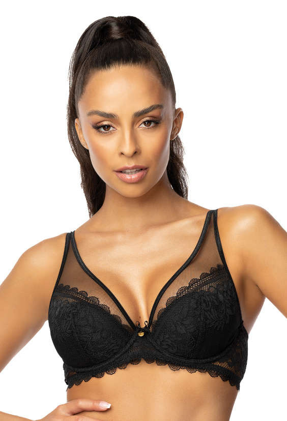 Set push-up bra black Estelle M-0198/11 and thongs S-0198/4