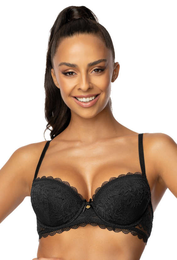 Set push-up bra black Estelle M-0198/11/1 and thongs S-0198/4/1