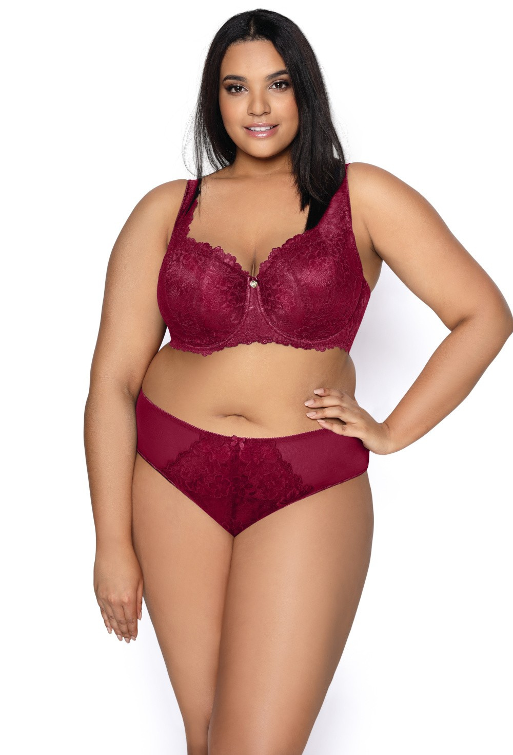 Set padded bra burgundy Carmela Big M-053/22 and panties F-053/51/1