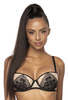 Set push-up bra beige- black Lindsay M-0203/11/2 and open paties F-0203/55
