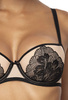 Komplet biustonosz push-up beżowo-czarny Lindsay M-0203/11/2 i stringi S-0198/4/2