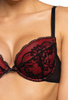 Biustonosz push-up czarno-czerwony Mollie M-3755/1