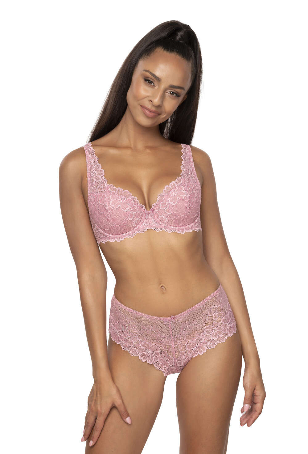 Set padded bra pink 2 Carmela M-053/22 and brazilian panties F-053/54/2