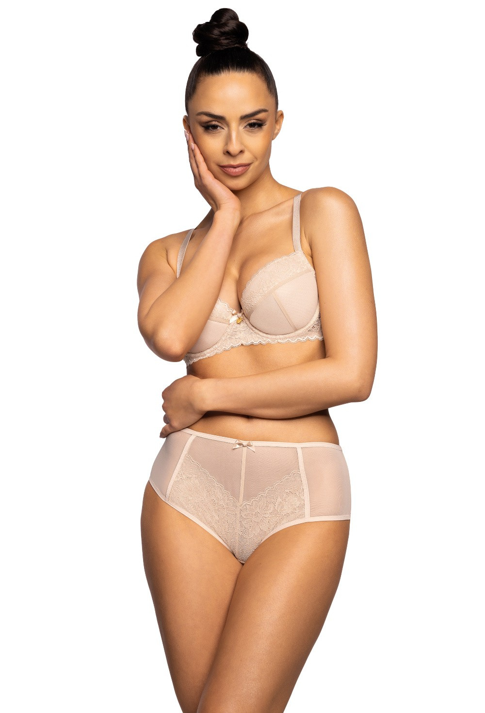 Komplet biustonosz push-up beż Letika M-3705/11 i figi F-3705/52