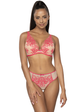 Set push-up bra beige- pink Frances M-3804/11/1 and thongs S-3804/4