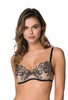 Set push-up bra beige- black Frances M-3804/11 and thongs S-3804/4