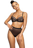 Komplet biustonosz push-up czarny Aggie M-0193/11/1 i stringi z wysokim stanem S-0193/4/1