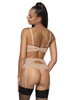 Set push-up bra beige Estelle M-0198/11/2 + thongs + suspender belt