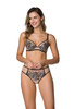 Set soft bra beige-black Frances M-3804/2 and thongs S-3804/4  