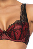 Padded bra black-red Percy M-3530/22 and panties F-3530/5