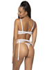 Set push-up bra white Lindsay M-0203/11 + thongs S-0203/4 /1+ suspender belt P-0203/3