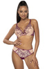 Komplet biustonosz push-up beżowo- fioletowy Maureen M-3808/11/1 i stringi S-3808/4